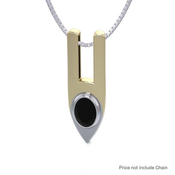 Modern Blaque Silver and Gold Pendant MPD840 - Jewelry